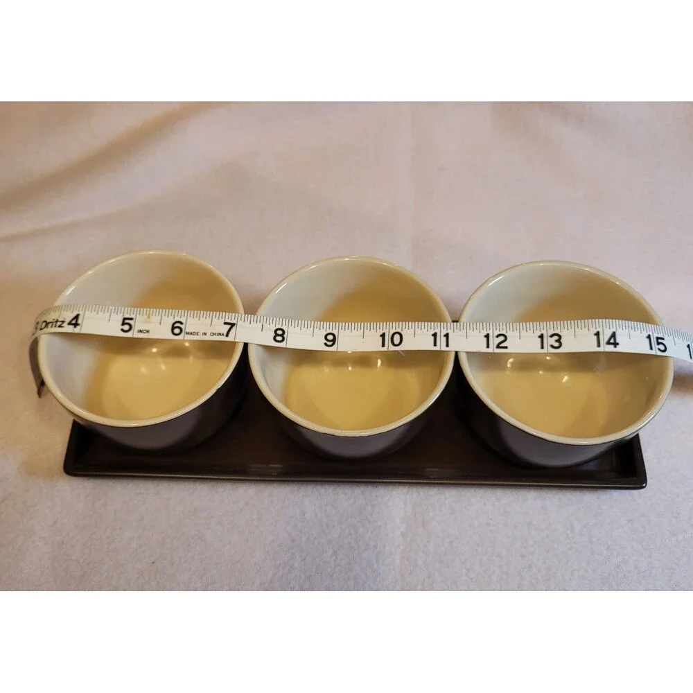 0797. Brown and Cream Color Serving Dishes for Football 🏈 Season 🏈